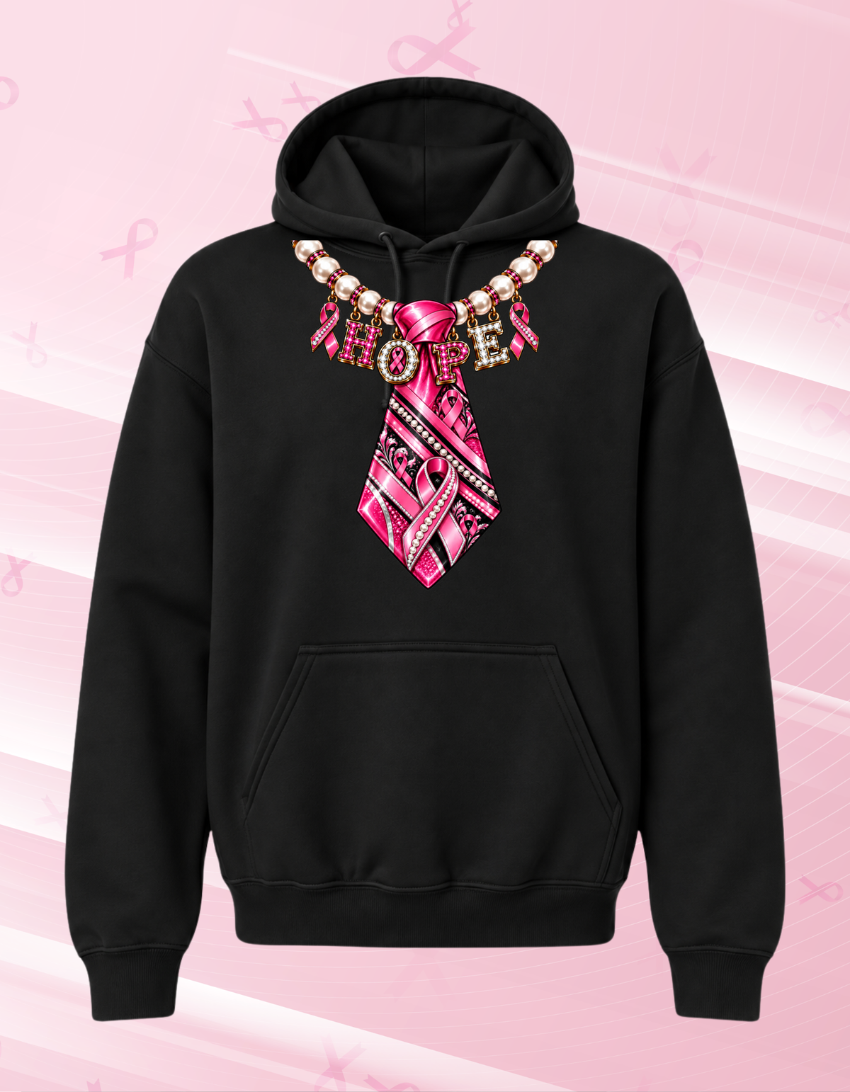 Breast Cancer Tie Necklace Tshirt/Hoodie