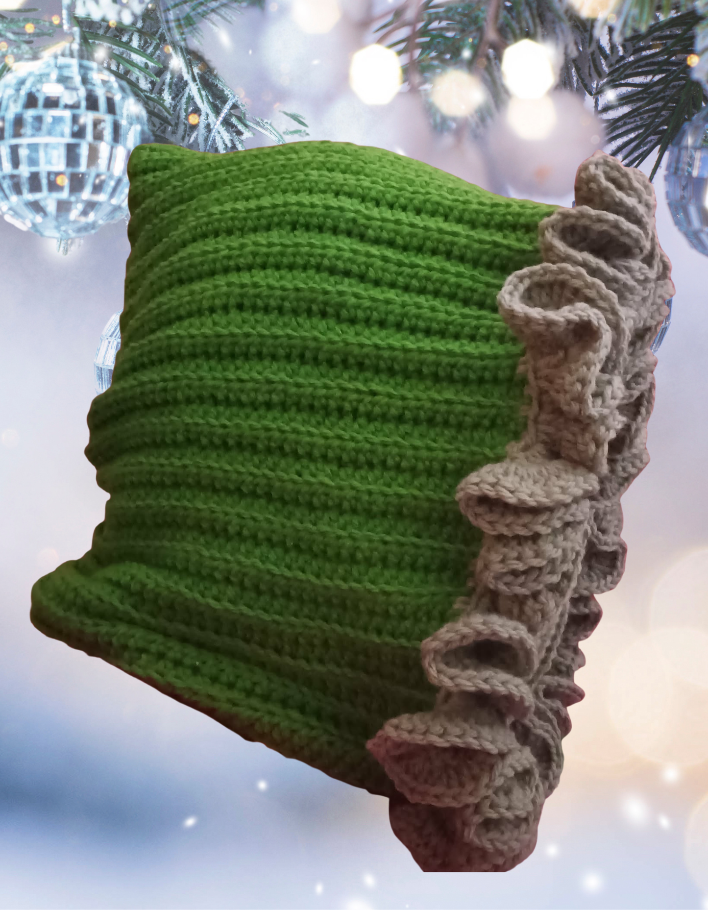 Crochet Ruffle Turtleneck Hoodie