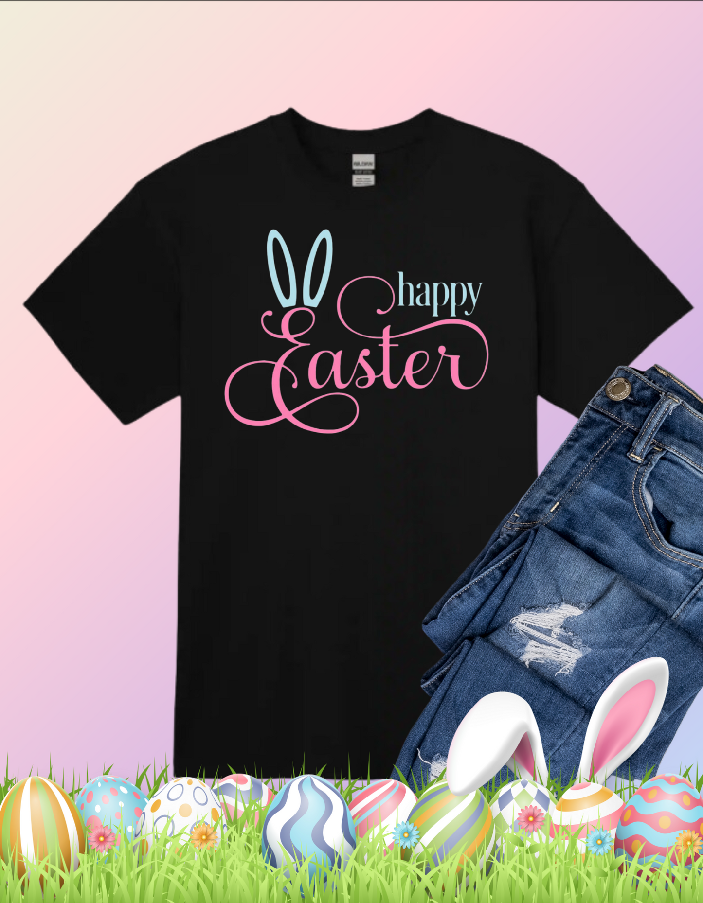 Happy Easter Bunny Ears Tshirt