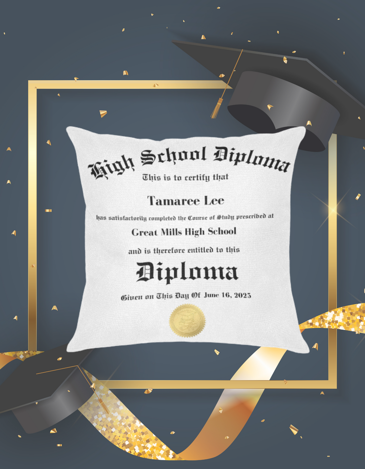 Grad Pillow Cover 2025