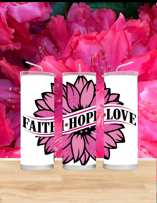 Faith Hope Love Sunflower Tumbler