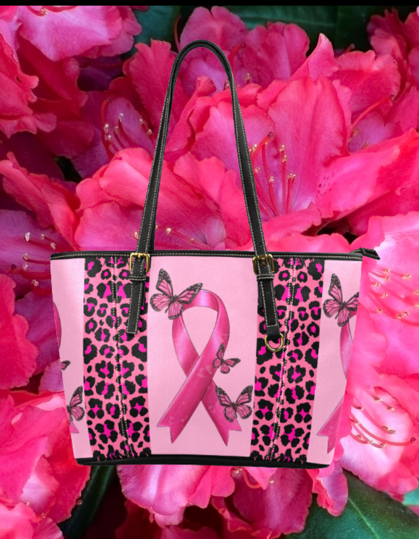 Pink Ribbon w/ Butterflies Totebag