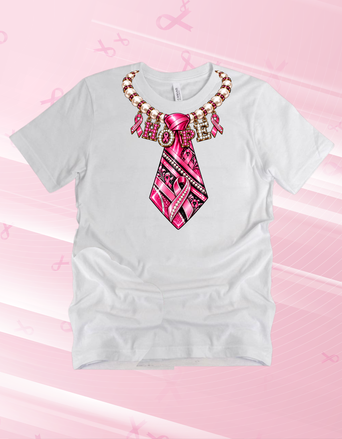 Breast Cancer Tie Necklace Tshirt/Hoodie