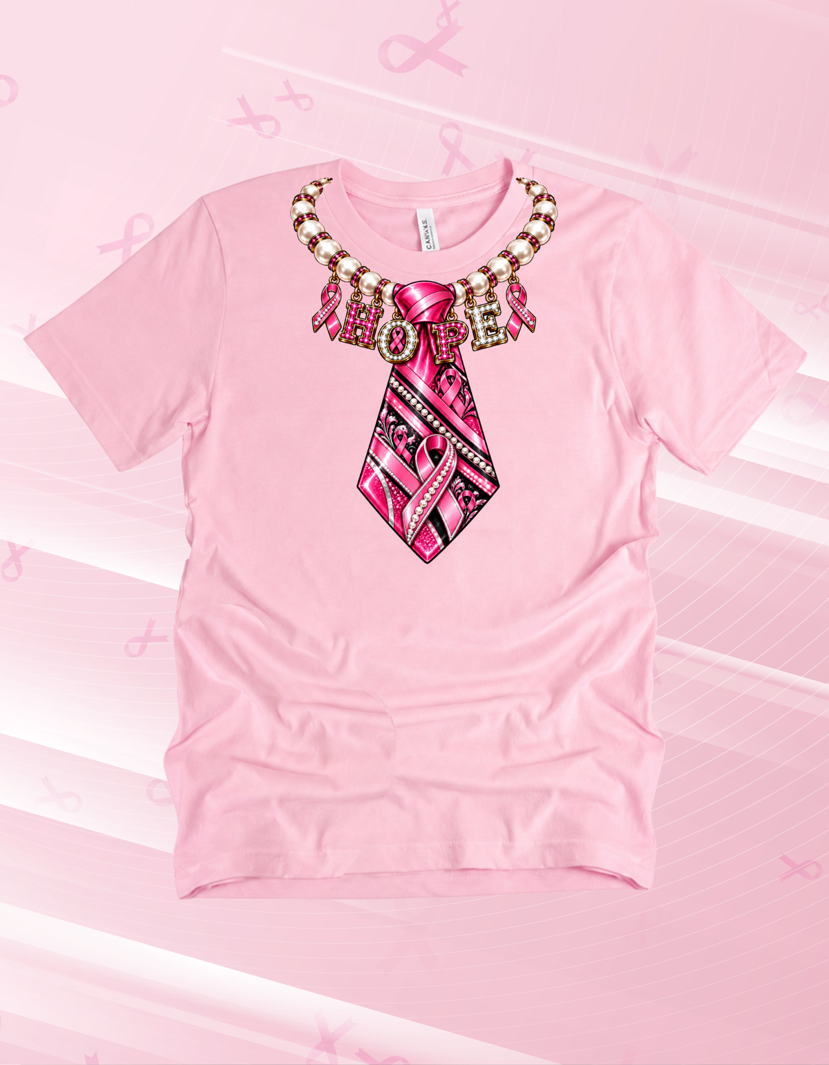 Breast Cancer Tie Necklace Tshirt/Hoodie