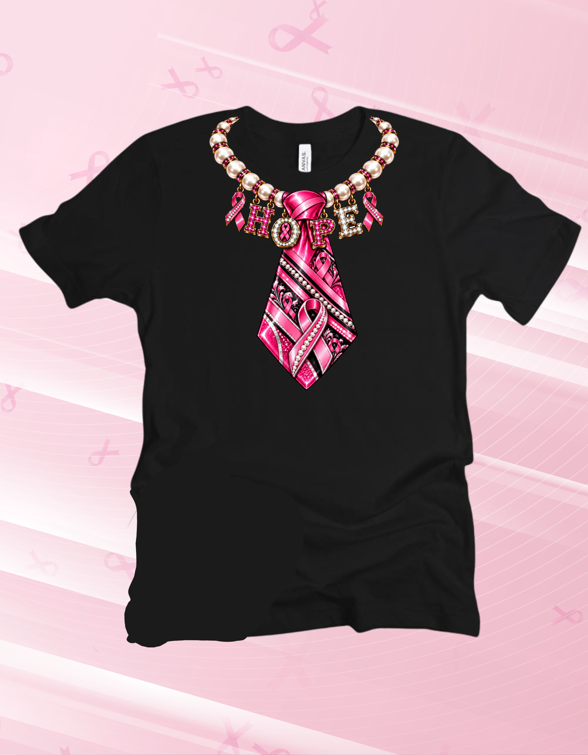 Breast Cancer Tie Necklace Tshirt/Hoodie