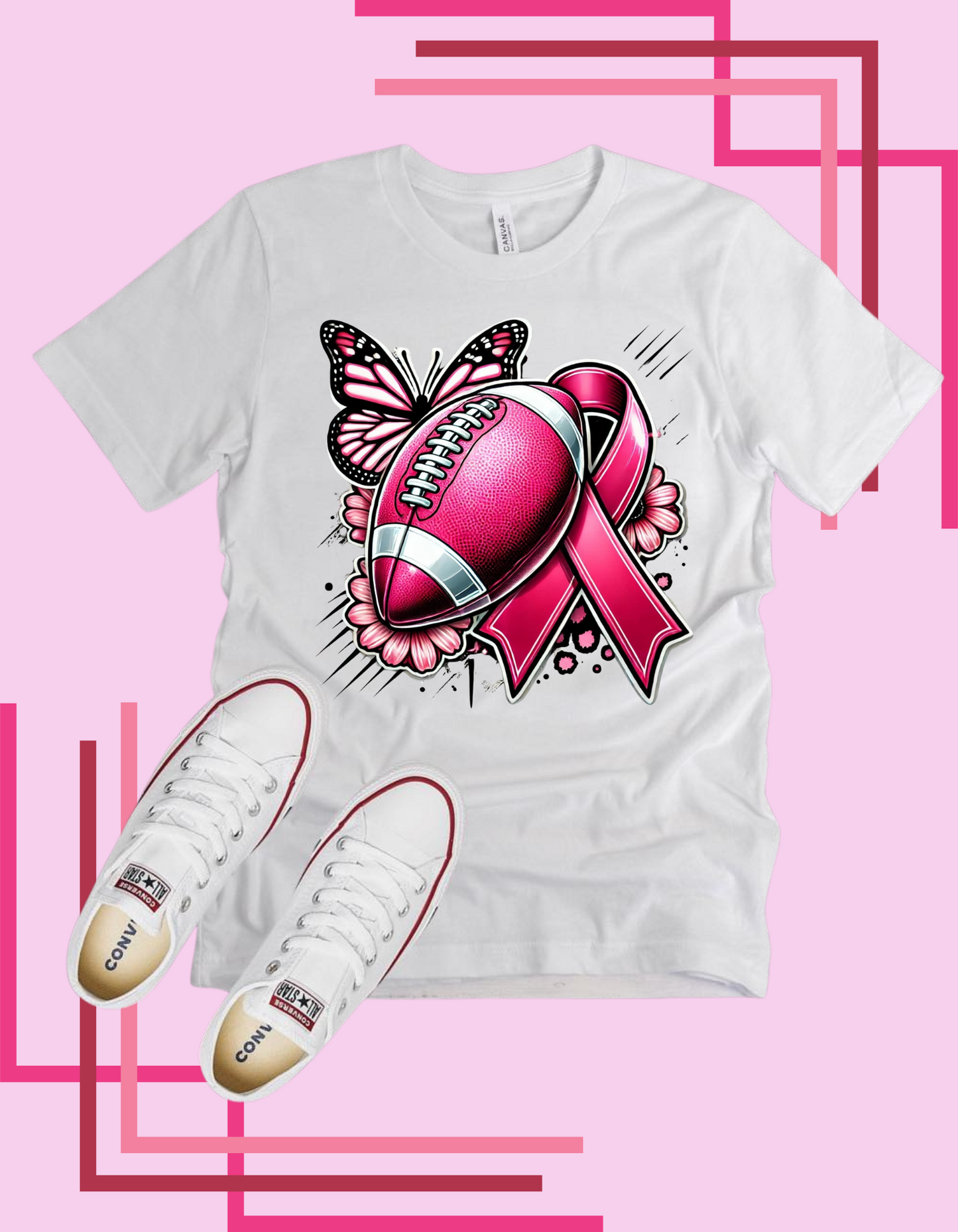 Pink Football Tshirt/Hoodie