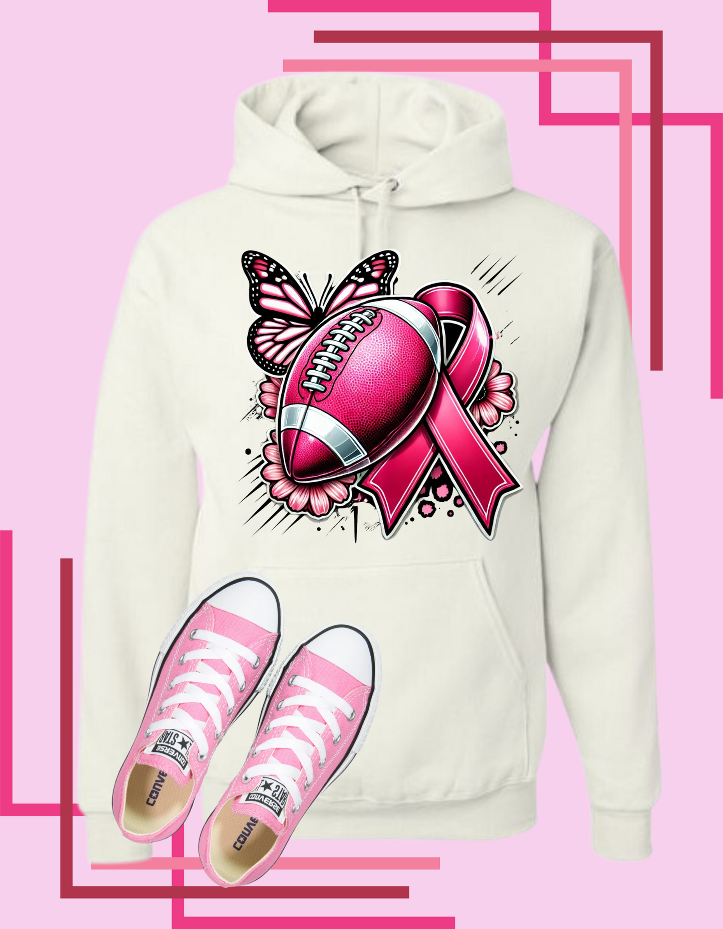 Pink Football Tshirt/Hoodie