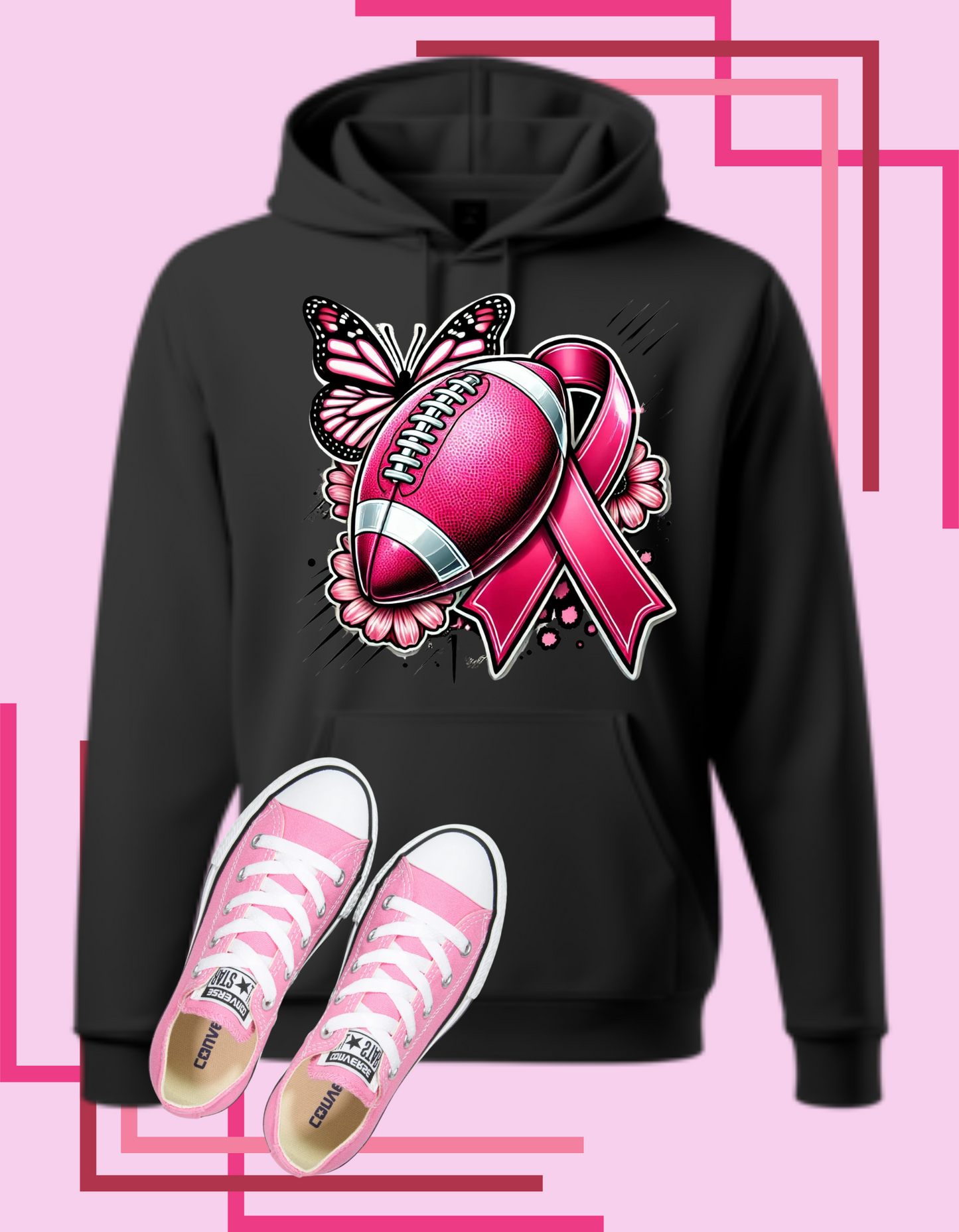 Pink Football Tshirt/Hoodie