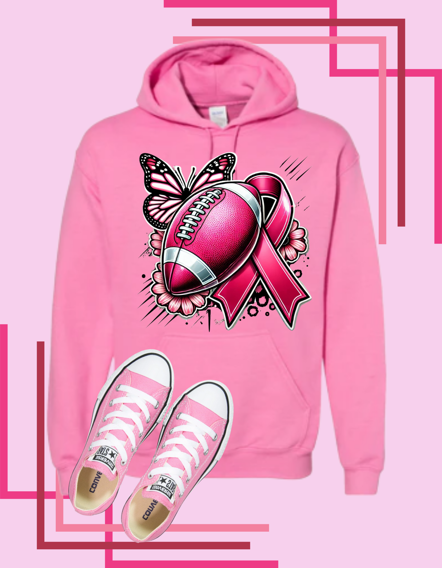 Pink Football Tshirt/Hoodie