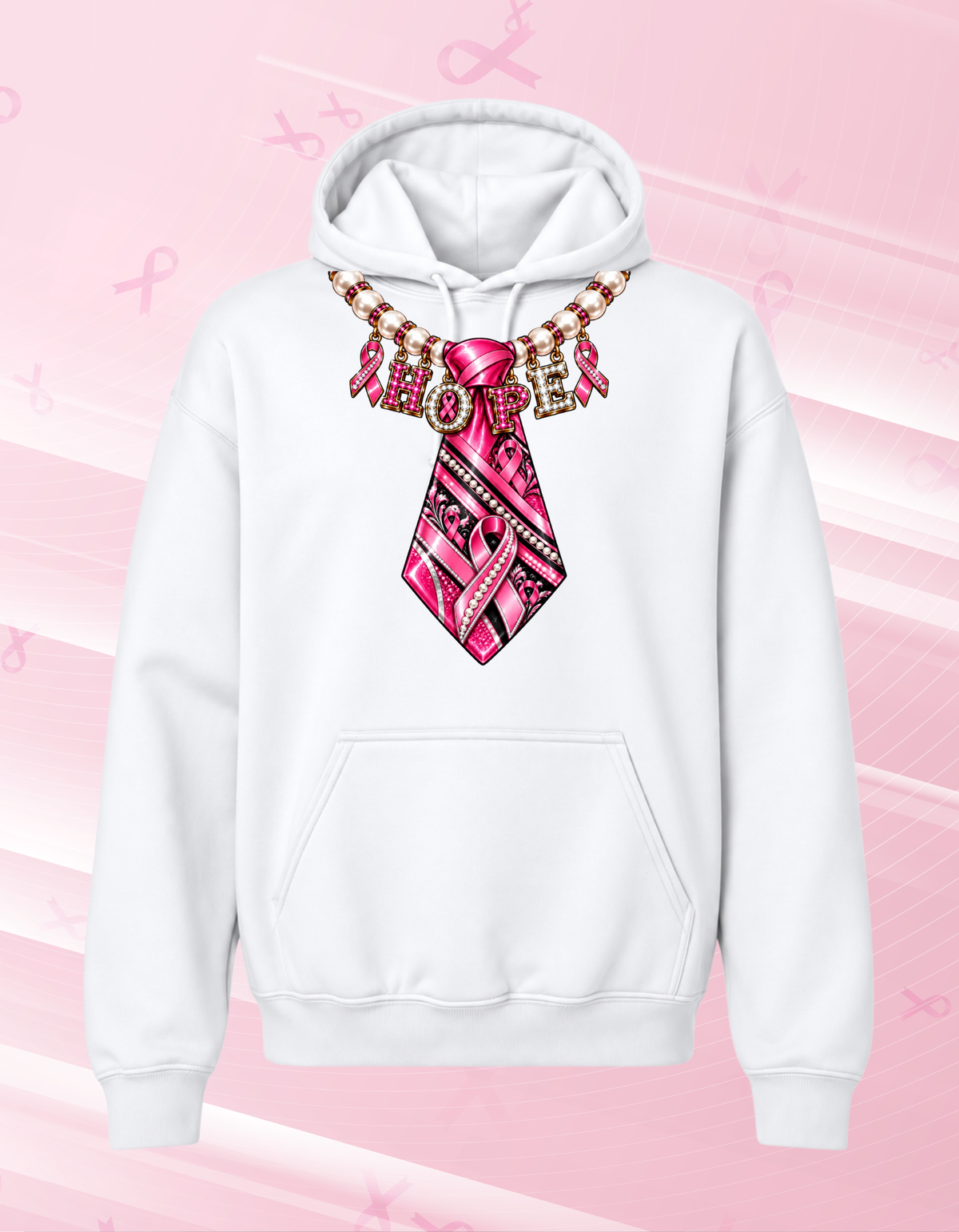Breast Cancer Tie Necklace Tshirt/Hoodie
