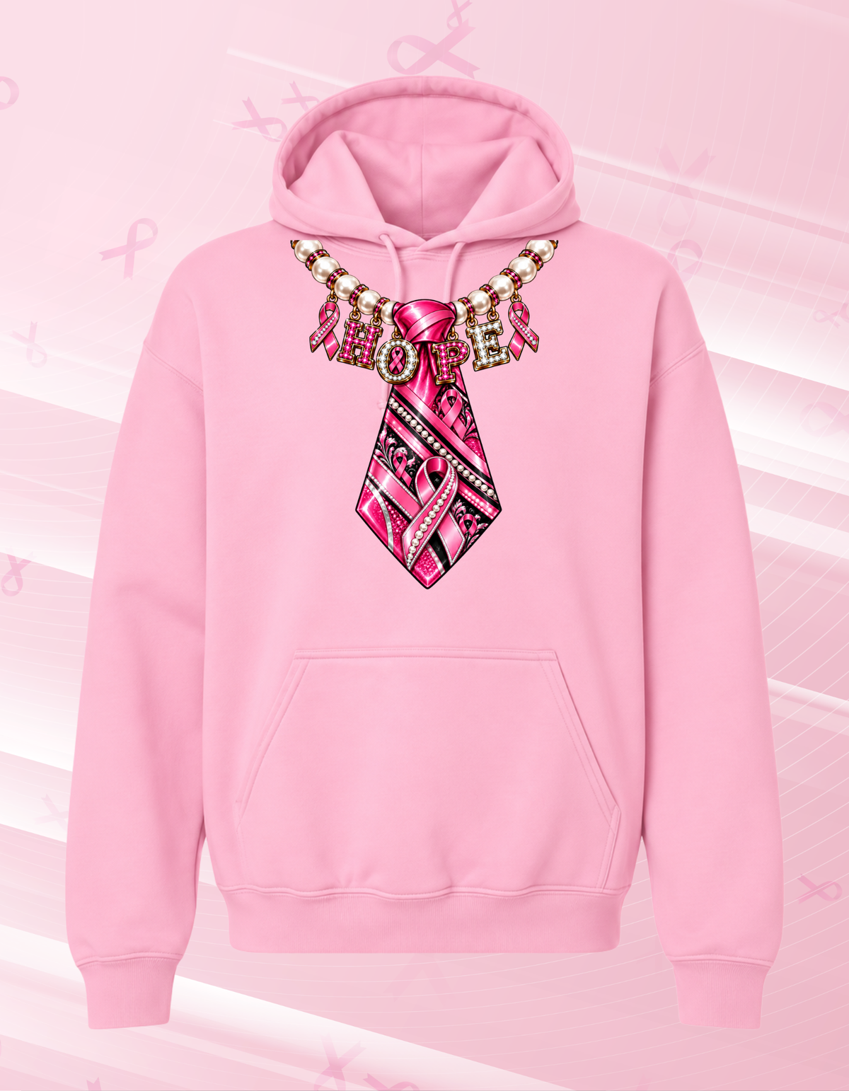 Breast Cancer Tie Necklace Tshirt/Hoodie