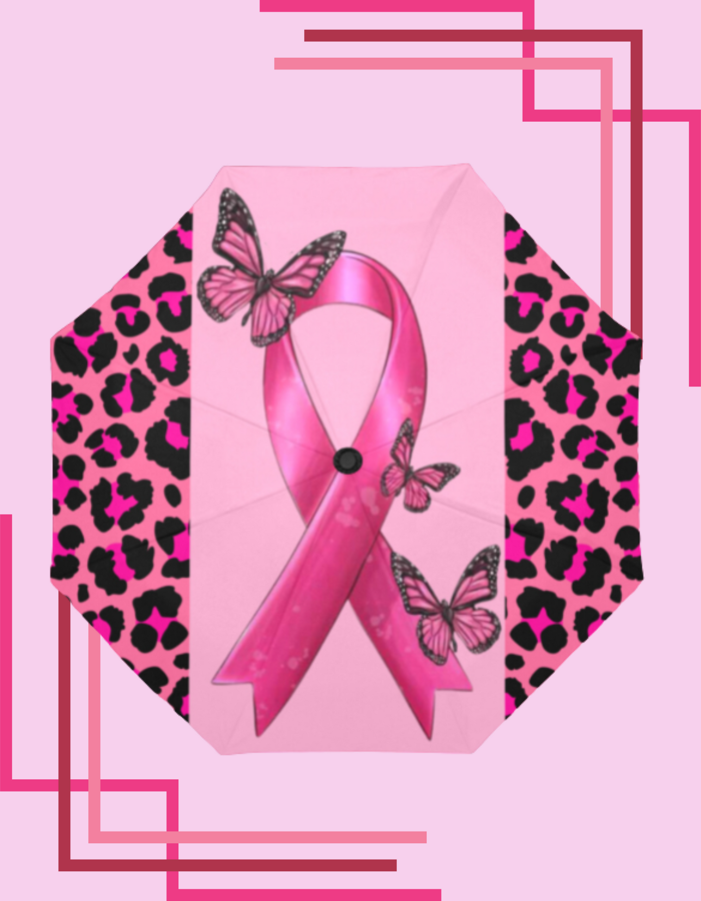 Pink Ribbon w/ Butterflies Umbrella