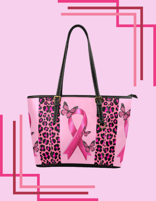Pink Ribbon w/ Butterflies Totebag
