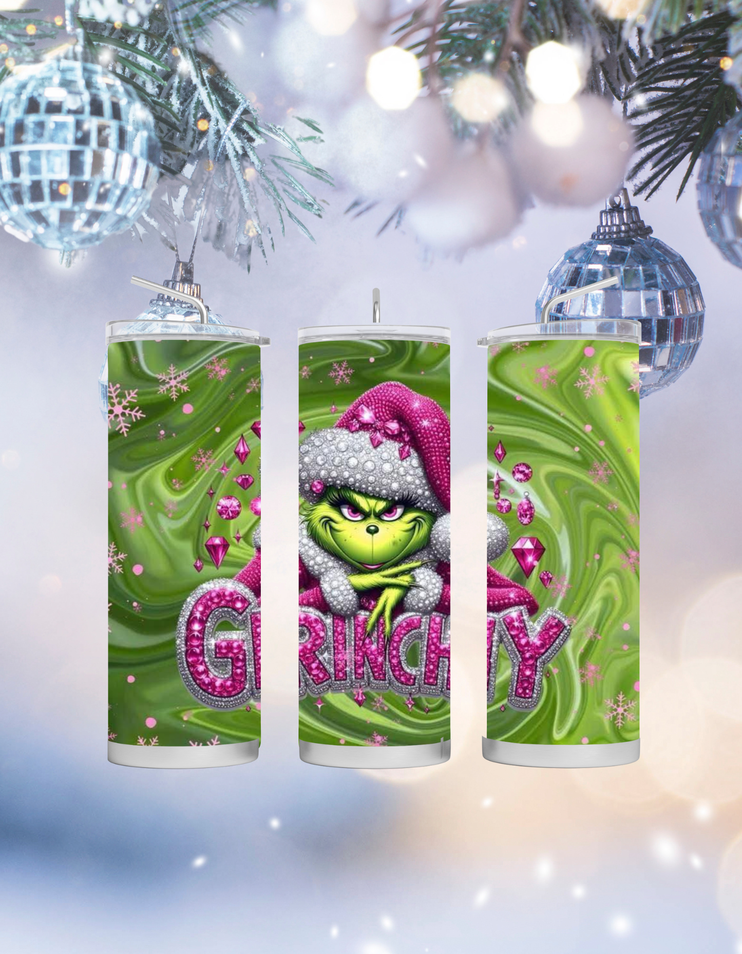 Pink Grinchy Tumbler