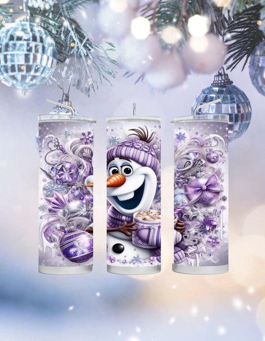 Snowman Purple Ornaments Tumbler