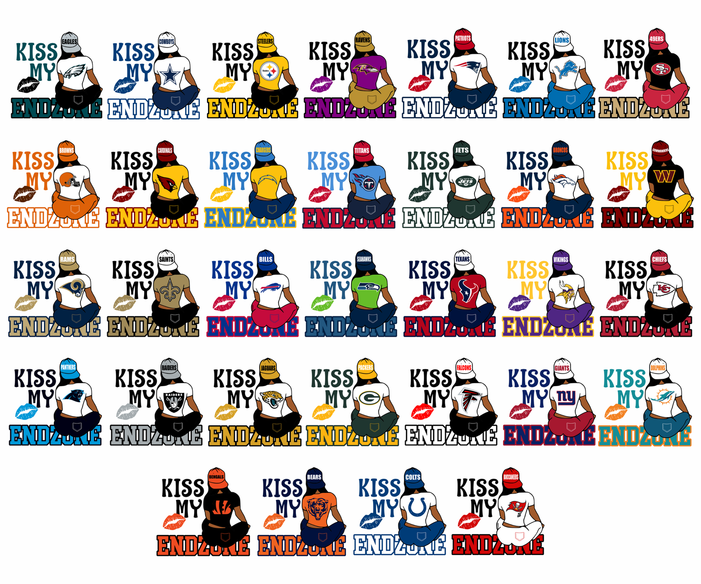 Kiss My Endzone (Football Team  Edition) Tshirt/Hoodie