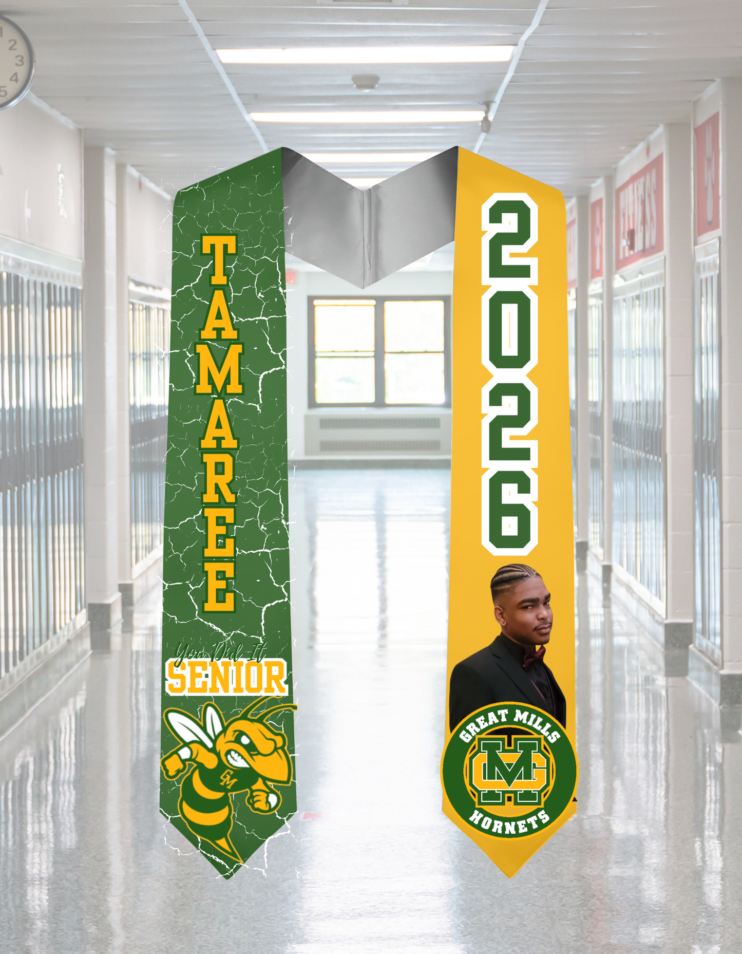 Green and Gold Graduate Stole