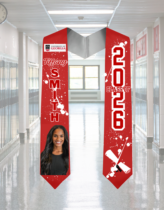 Red and White Graduate Stole