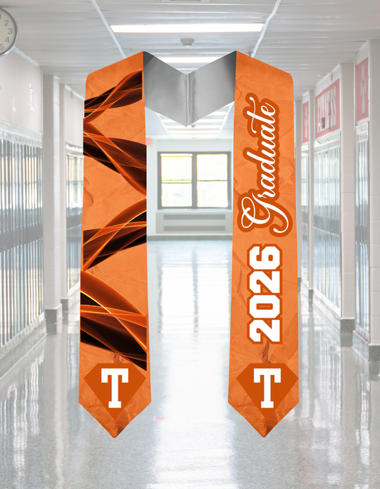 Orange Ribbon Graduate Stole