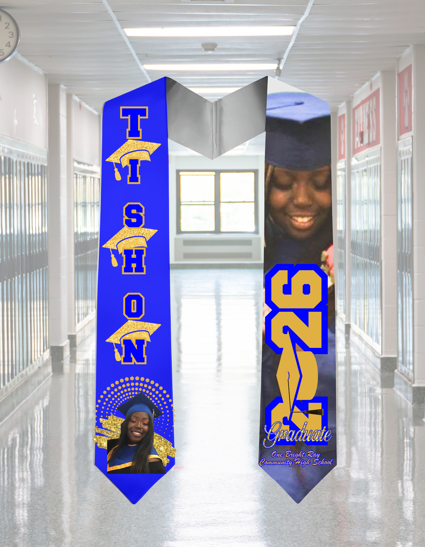 3 Grad Caps Graduate Stole