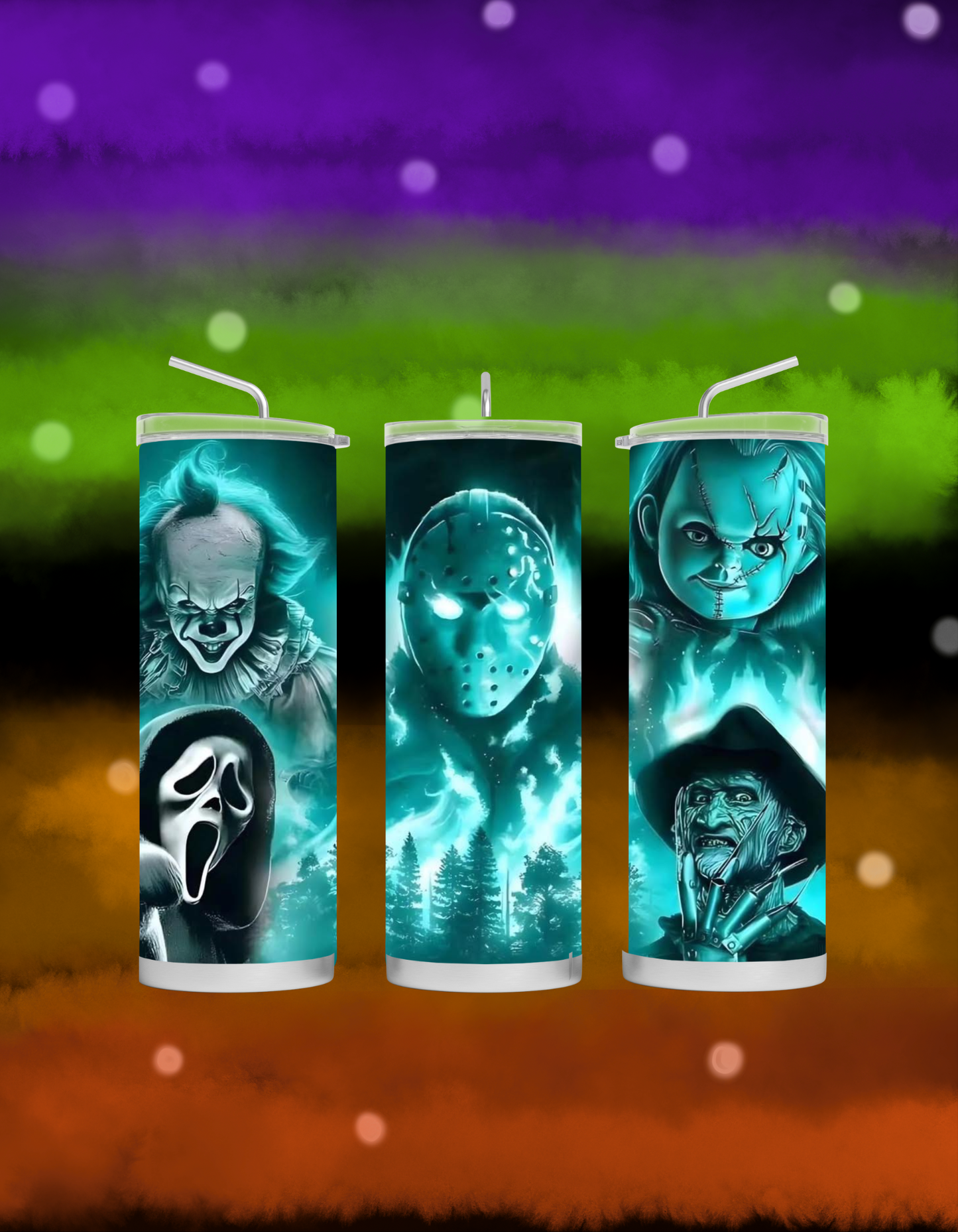 Terror Icons in Teal Tumbler