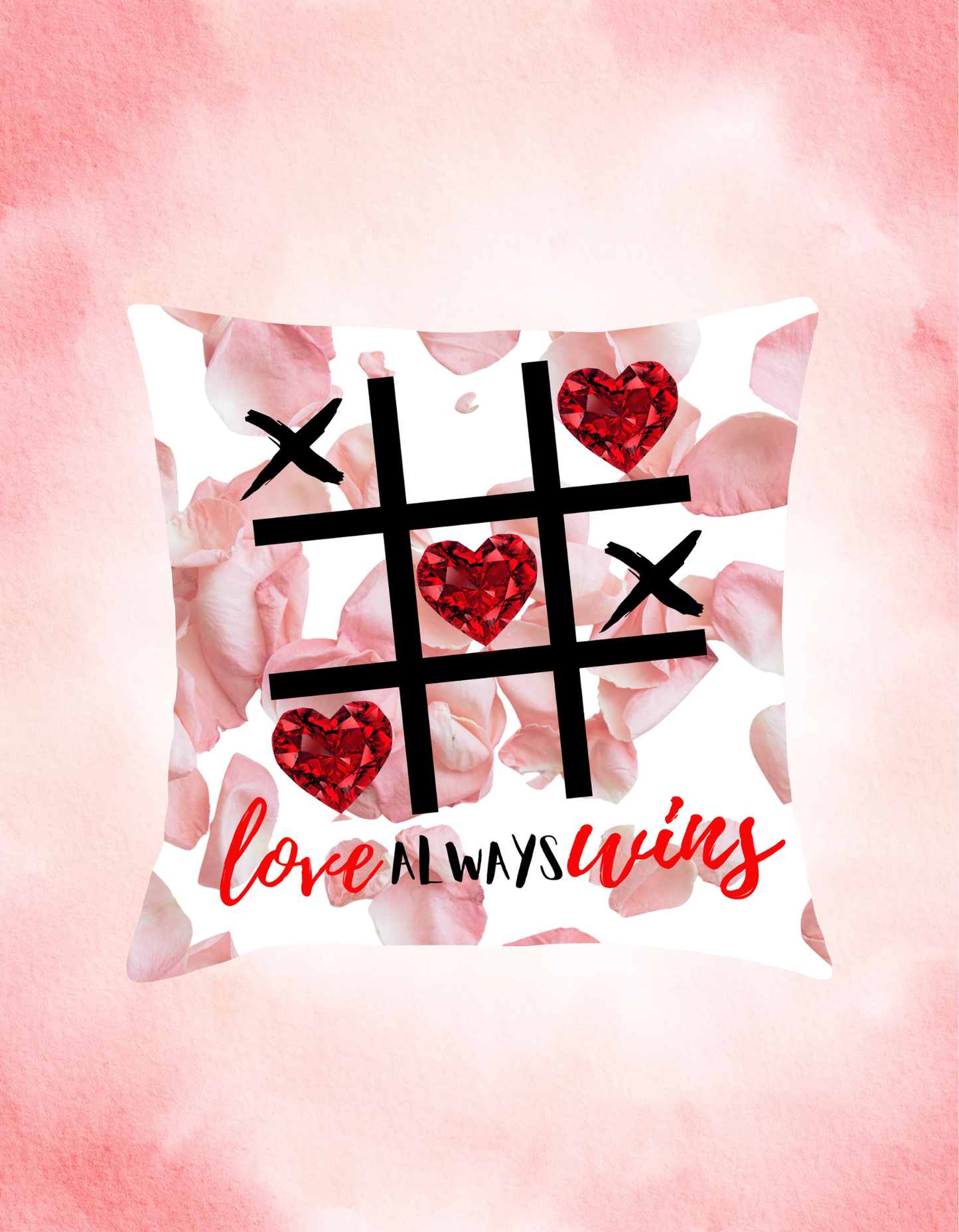 Heart Tik Tac Toe Pillowcase