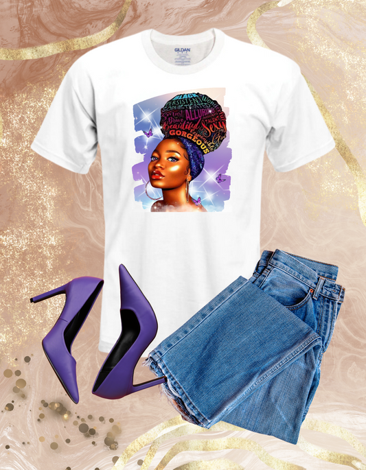 Positive Vibes Afro Puff Tshirt