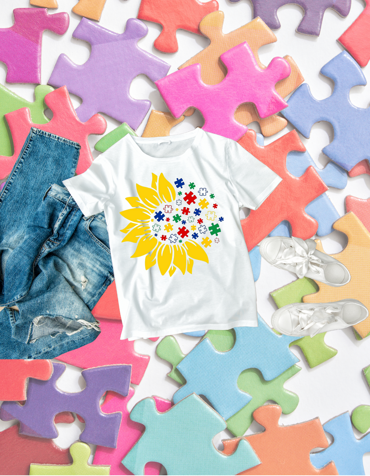 Autism Sunflower Kids Tshirt