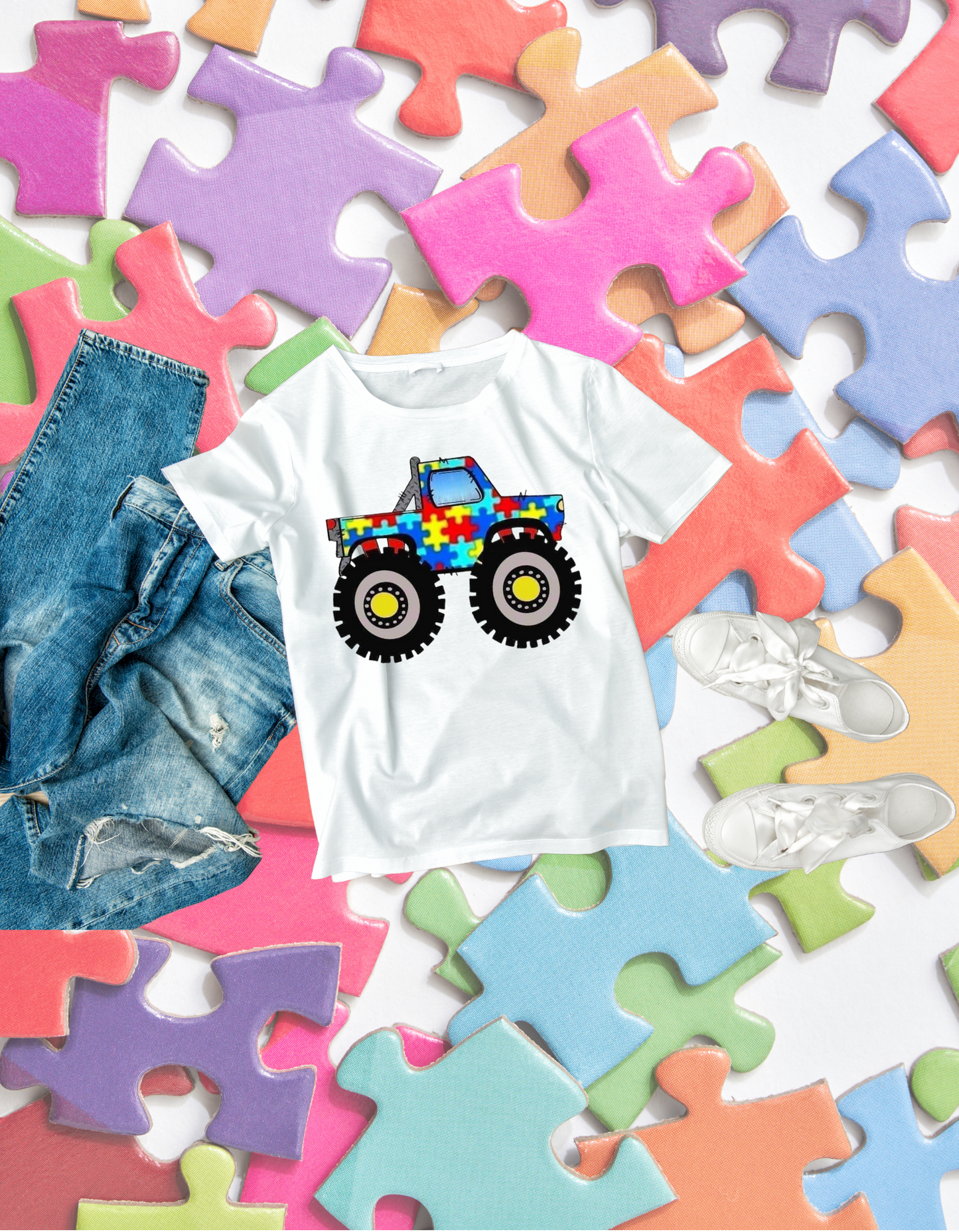 Autism Truck Kids Tshirt