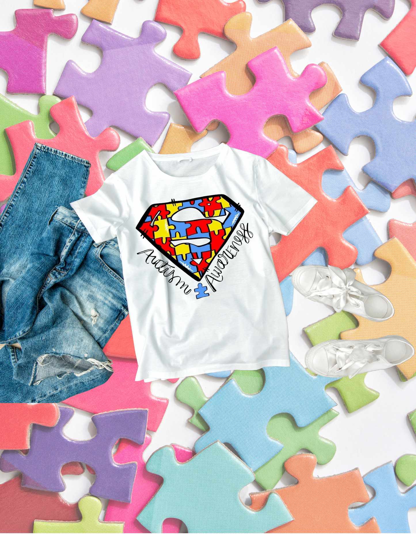 Autism Awareness Superman Kids Tshirt