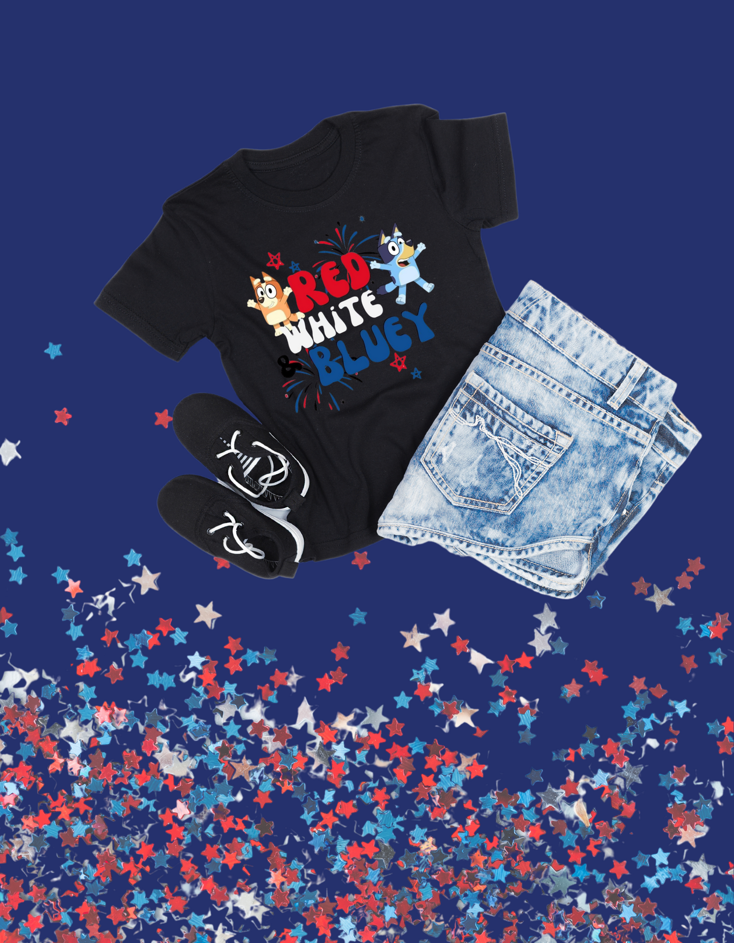 Red White & Bluey Kids Tshirt