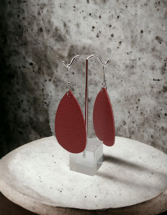 Maroon Matte Tear Drop Earrings