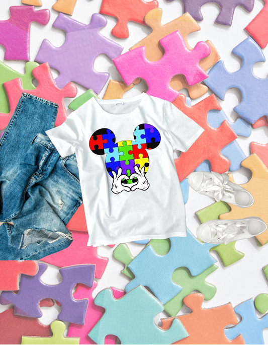 Autism Mickey Ears Kids Tshirt